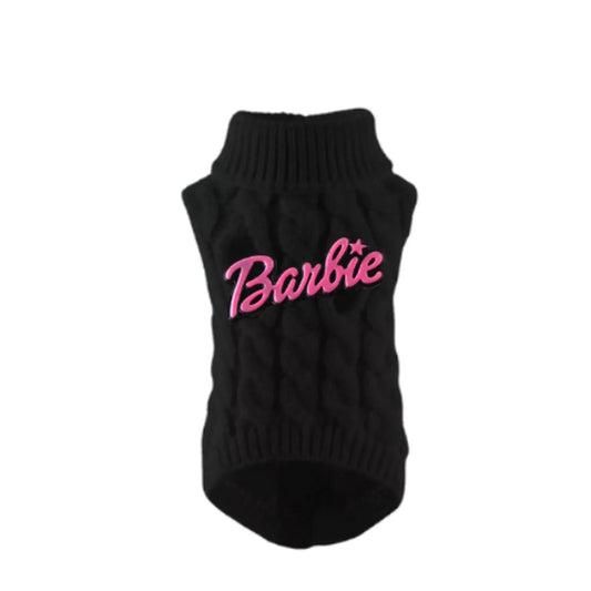 Chic Barbie Knit Turtleneck Dog Sweater