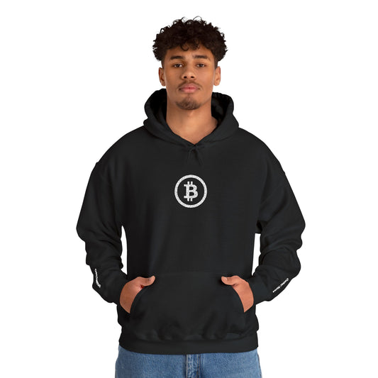 Bitcoin Logo Hoodie — Minimal Crypto Logo Black Hooded Sweatshirt