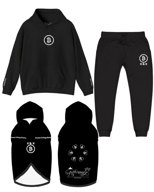 Matching Moments Bitcoin 3-Piece Personalized Bundle Set For Owner & Dog