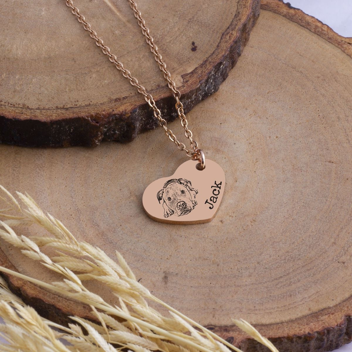 Classic Pet Portrait Love Heart Personalized Necklace