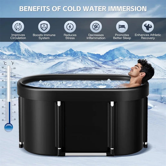 Portable Ice Bath Tub — Cold Plunge Recovery & Relaxation, Anytime/ Anywhere! (Full Set)