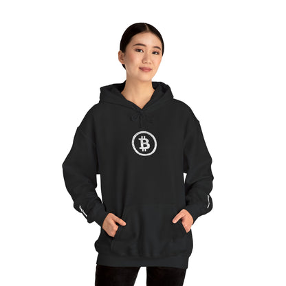 Matching Moments Bitcoin Embroidered Hoodie – Unisex Black Hooded Sweatshirt For Humans With Owner & Dog Name Customization