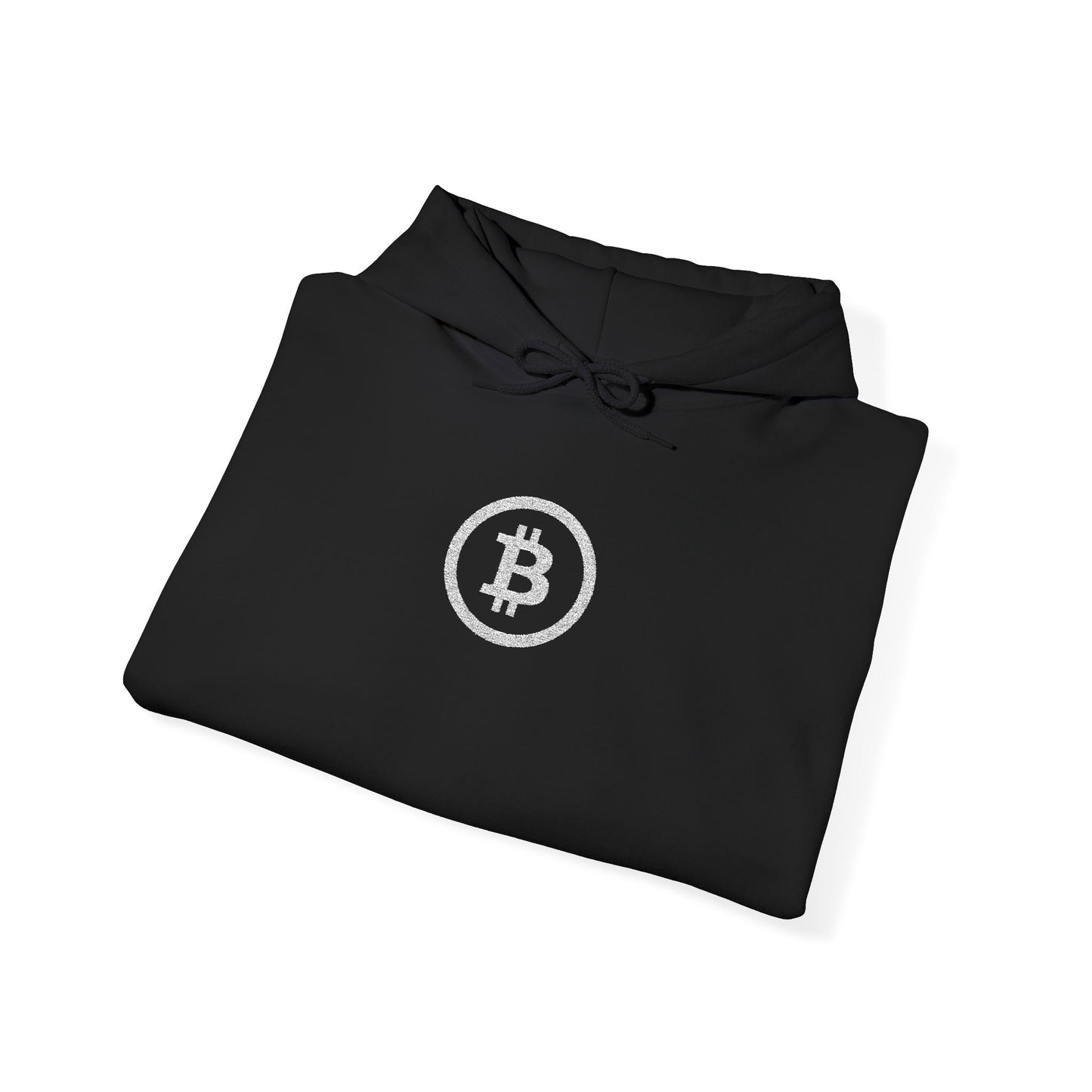 Bitcoin Logo Hoodie — Minimal Crypto Logo Black Hooded Sweatshirt