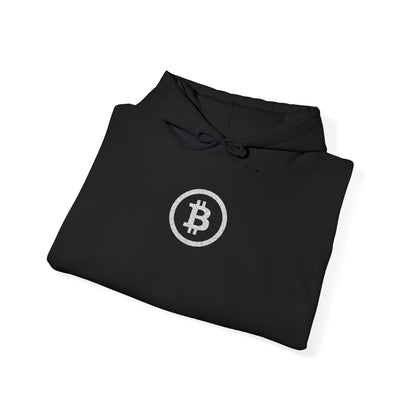 Bitcoin Logo Hoodie — Minimal Crypto Logo Black Hooded Sweatshirt