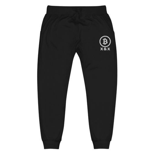 Embroidered Fleece Sweatpants — Cozy Black Joggers