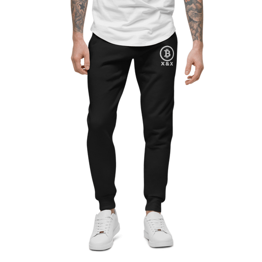 Embroidered Fleece Sweatpants — Cozy Black Joggers