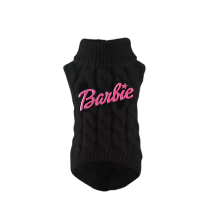 Chic Barbie Knit Turtleneck Dog Sweater