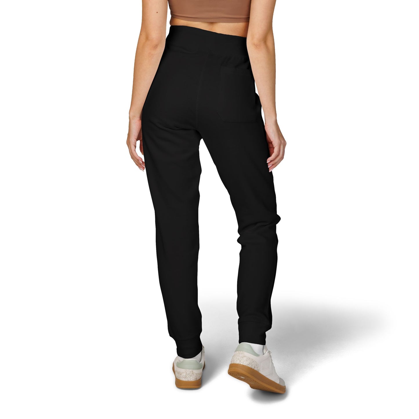 Embroidered Bitcoin Fleece Sweatpants – Personalized Unisex Black Joggers For Humans With Owner & Dog Initials