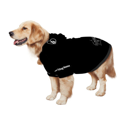 Matching Moments Bitcoin Dog Hoodie – Personalized Black Pet Hoodie With Owner & Dog Name & Initial Customization