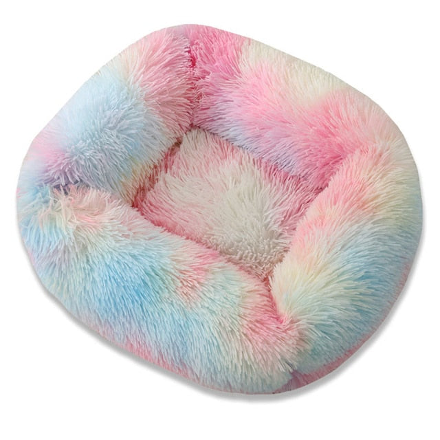 Cama ortopédica rectangular de lujo para perros con piel sintética extra suave