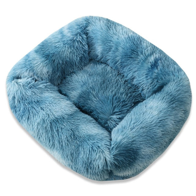 Cama ortopédica rectangular de lujo para perros con piel sintética extra suave