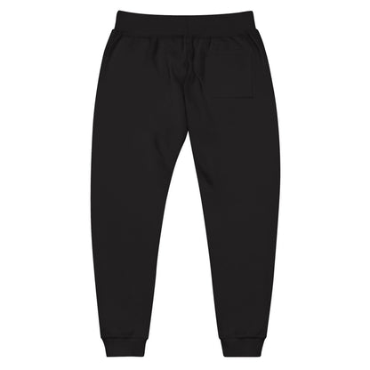 Embroidered Bitcoin Fleece Sweatpants – Personalized Unisex Black Joggers For Humans With Owner & Dog Initials