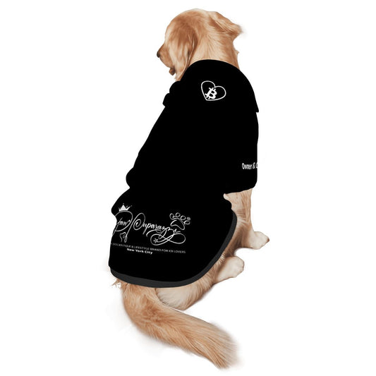Matching Moments Bitcoin Dog Hoodie – Personalized Black Pet Hoodie With Owner & Dog Name & Initial Customization