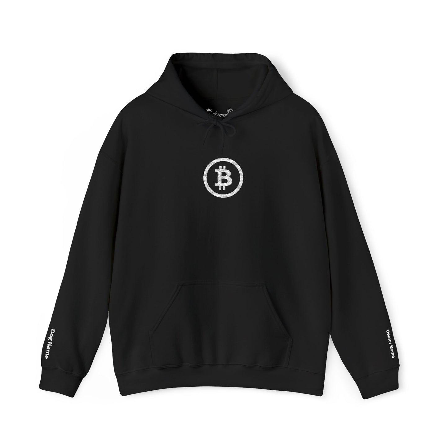 Bitcoin Logo Hoodie — Minimal Crypto Logo Black Hooded Sweatshirt