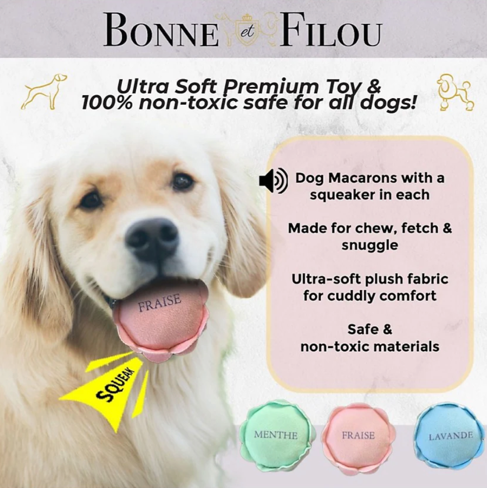 Juguetes grandes de peluche macarrones con sonido para perros