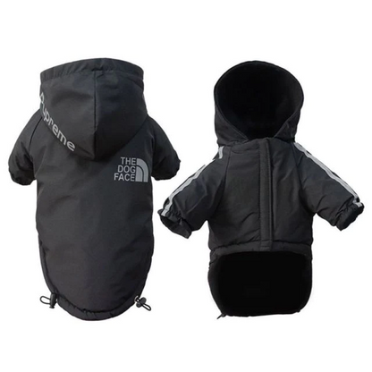 Chaqueta impermeable reflectante con capucha y antiansiedad Pupreme X Dog Face