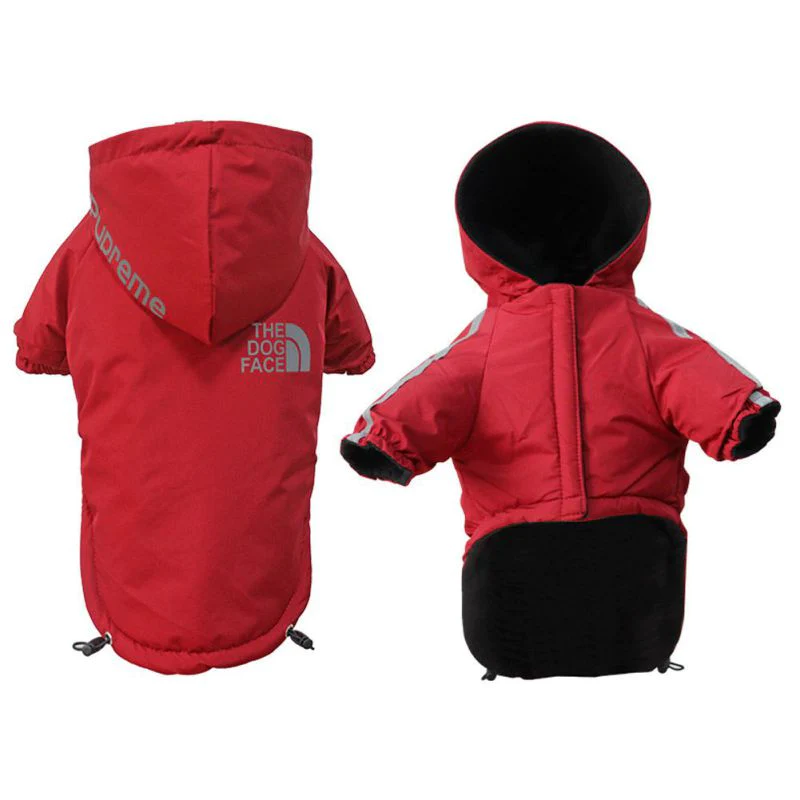 Chaqueta impermeable reflectante con capucha y antiansiedad Pupreme X Dog Face
