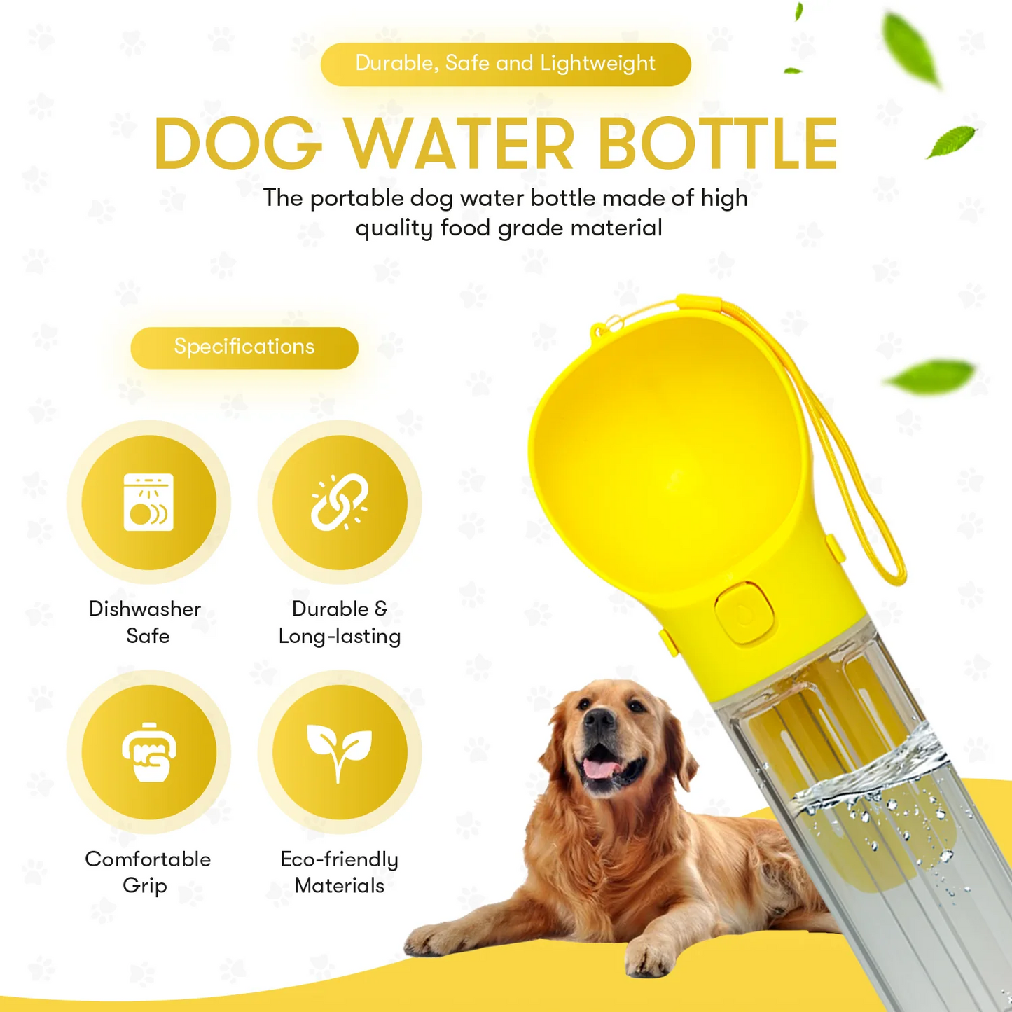 Botella de agua de viaje legendaria 5 en 1 para perros