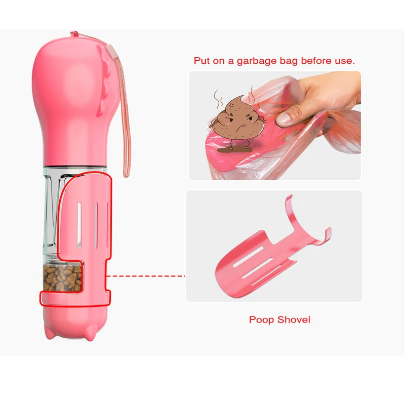 Botella de agua de viaje legendaria 5 en 1 para perros