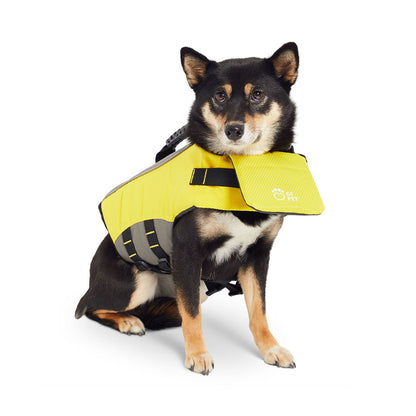 Chaleco salvavidas amarillo para perros 