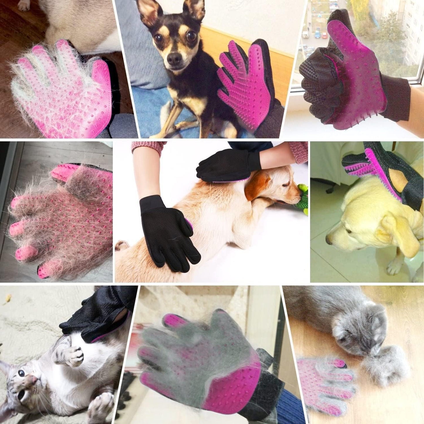 Guantes suaves para el cuidado de mascotas que eliminan el pelo suelto