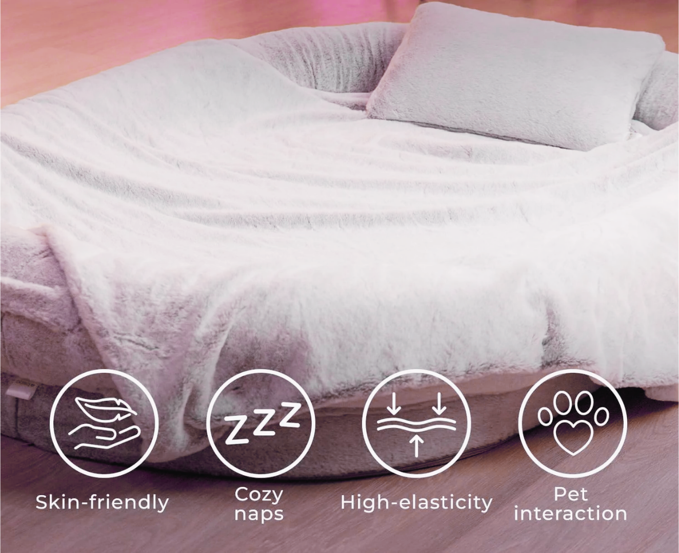 Human Dog Bed, Fur Blanket & Pillow Set (72")