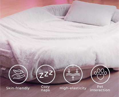 Human Dog Bed, Fur Blanket & Pillow Set (72")