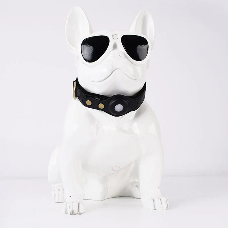 Collar para perros AirTag de cuero genuino premium, impermeable y exclusivo