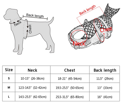 Chaleco salvavidas y traje de baño de seguridad para perros de sirena