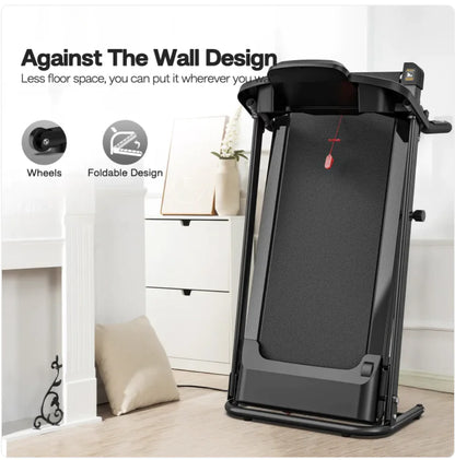 Foldable 2.5HP Treadmill With Pulse Sensor — Real Home Cardio, No Gym Needed