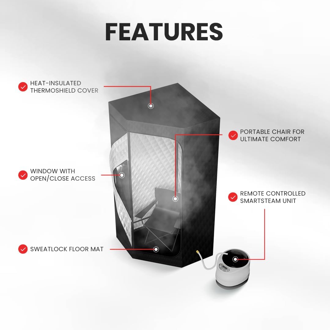 Private Portable Full-Body Steam Sauna — At-Home Resort-Like Heat Therapy