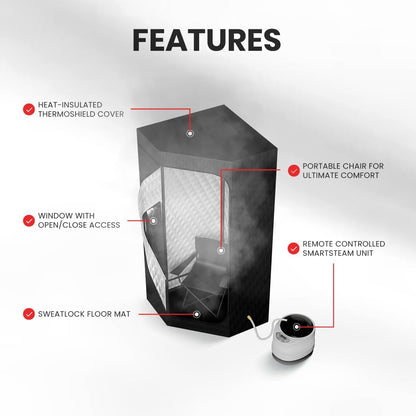 Private Portable Full-Body Steam Sauna — At-Home Resort-Like Heat Therapy