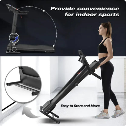 Foldable 2.5HP Treadmill With Pulse Sensor — Real Home Cardio, No Gym Needed