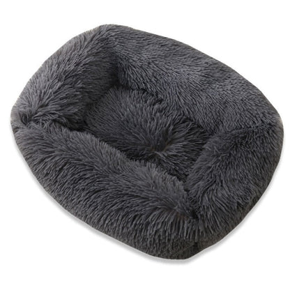 Cama ortopédica rectangular de lujo para perros con piel sintética extra suave