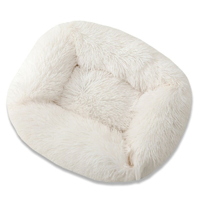 Cama ortopédica rectangular de lujo para perros con piel sintética extra suave