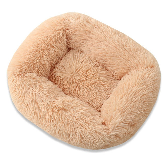 Cama ortopédica rectangular de lujo para perros con piel sintética extra suave