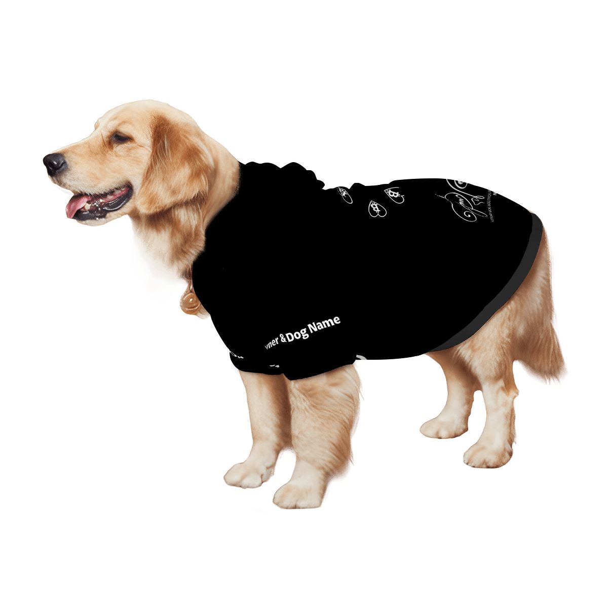 Matching Moments Bitcoin Dog Hoodie – Personalized Black Pet Hoodie With Owner & Dog Name & Initial Customization