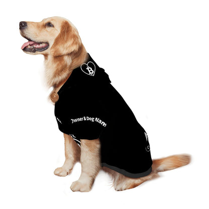 Matching Moments Bitcoin Dog Hoodie – Personalized Black Pet Hoodie With Owner & Dog Name & Initial Customization