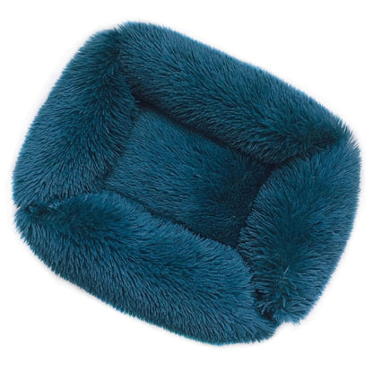 Cama ortopédica rectangular de lujo para perros con piel sintética extra suave