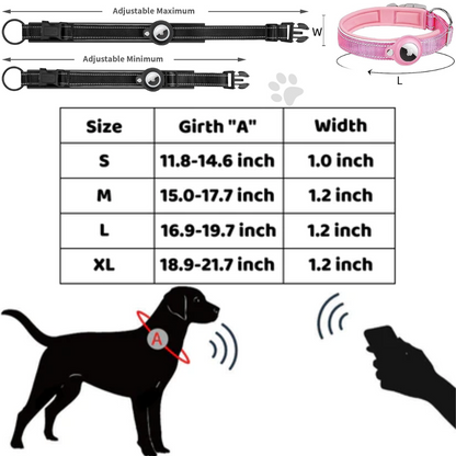 Dispositivo antipérdida AirTag 2 en 1 y collar impermeable para perros