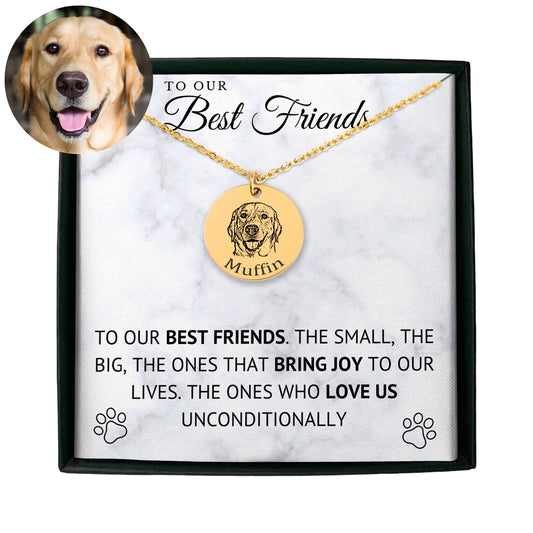 Luxe Double-Sided Custom Dog Portrait Necklace