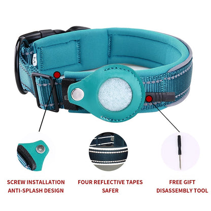 Dispositivo antipérdida AirTag 2 en 1 y collar impermeable para perros
