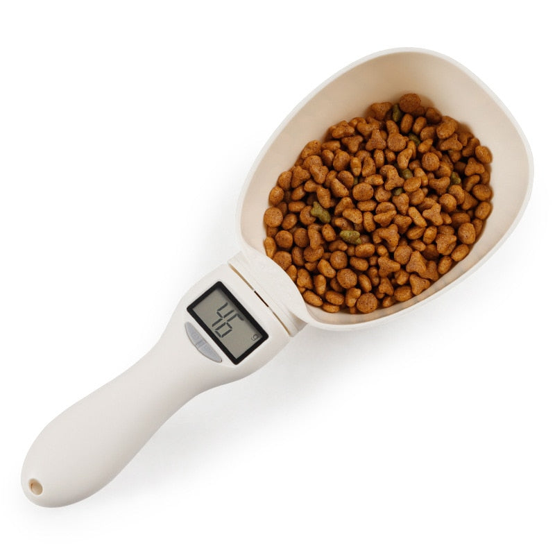 Báscula digital para alimentos para mascotas con taza medidora