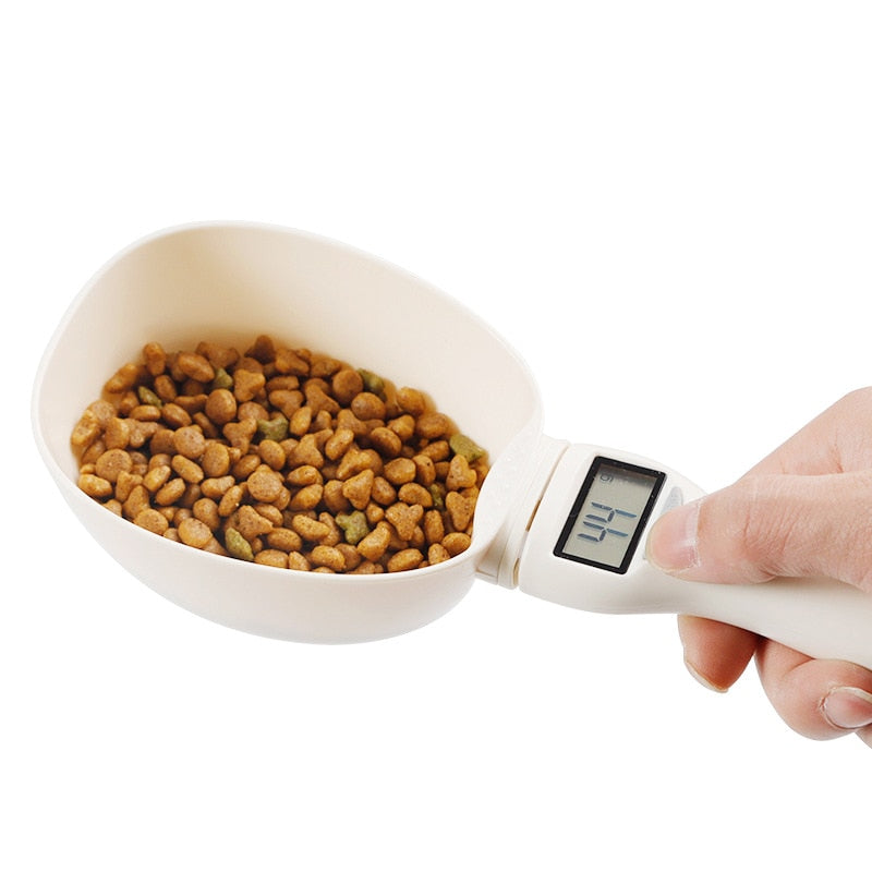 Báscula digital para alimentos para mascotas con taza medidora