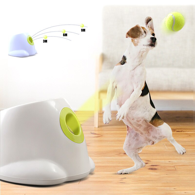 Juguete interactivo para perros lanzador de pelotas de tenis